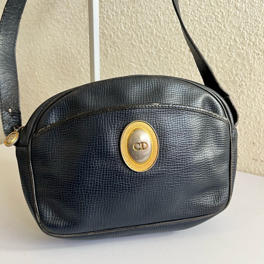 Navy blue Leather Crossbody Bag - Picture 11 of 15